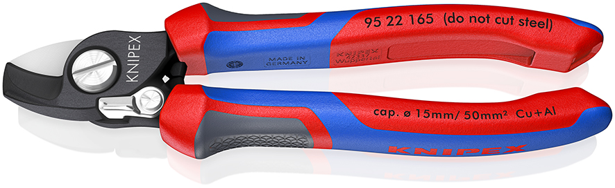 KNIPEX KNIPEX 95 22 165 Kabelschere mit Öffnungsfeder 165 mm brüniert mit Comfort-Griffen KNIPEX KNIPEX 95 22 165 Kabelschere mit Öffnungsfeder 165 mm brüniert mit Comfort-Griffen