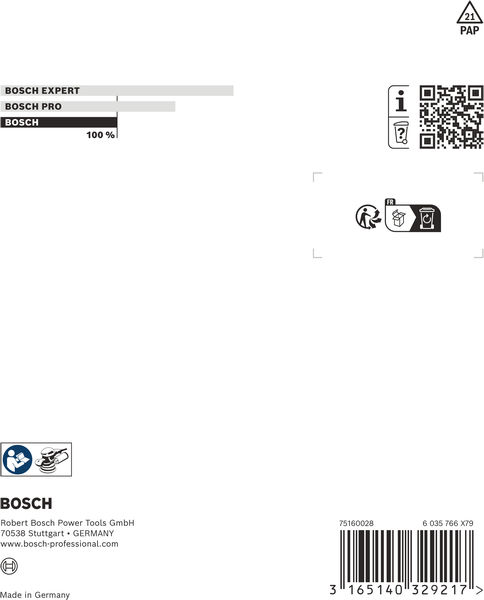 BOSCH Schleifteller, mittelhart, 125 mm BOSCH Schleifteller, mittelhart, 125 mm