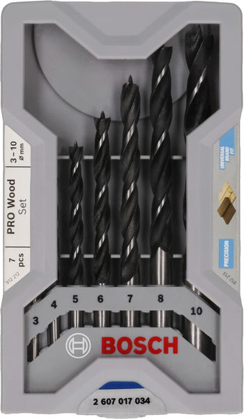 BOSCH PRO Wood Holzspiralbohrer Set. 7-tlg.