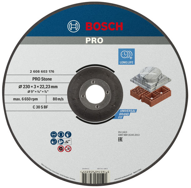 BOSCH PRO Stone Trennscheibe, 230 x 3 x 22.23 mm, gekröpft