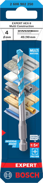 BOSCH EXPERT HEX-9 Multi Construction Bohrer, 4 x 45 x 90 mm