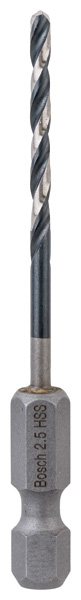 BOSCH HSS Spiralbohrer mit Sechskantschaft 2,5 mm
