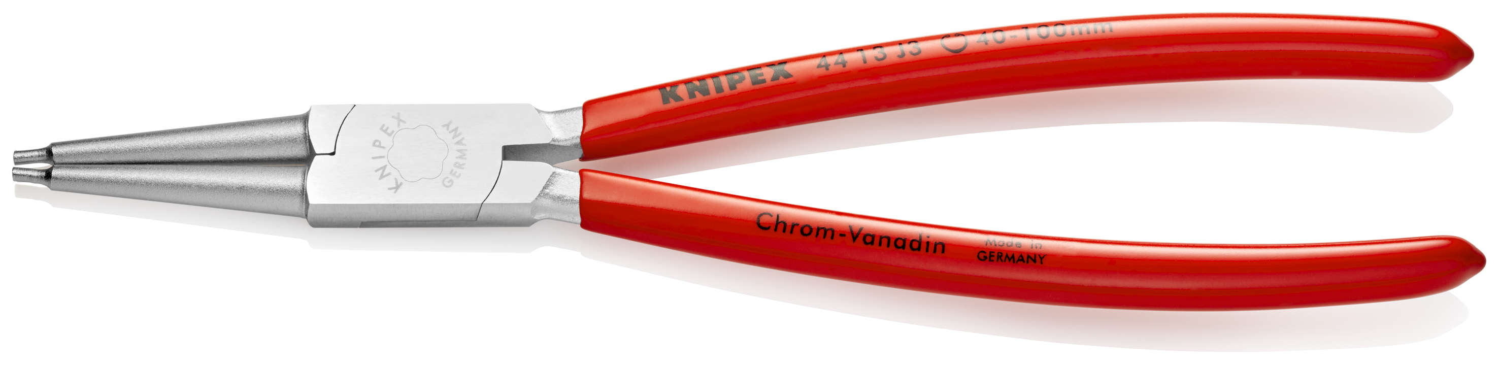 KNIPEX KNIPEX 44 13 J3 Sicherungsringzange für Innenringe in Bohrungen 225 mm verchromt mit Kunststoff überzogen KNIPEX KNIPEX 44 13 J3 Sicherungsringzange für Innenringe in Bohrungen 225 mm verchromt mit Kunststoff überzogen