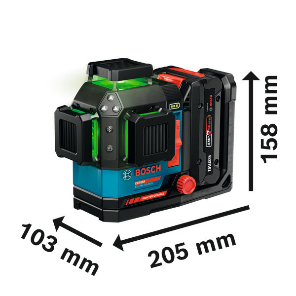 BOSCH EXPERT Linienlaser EXLL18V-120-33CG, 1 x EXBA18V-40