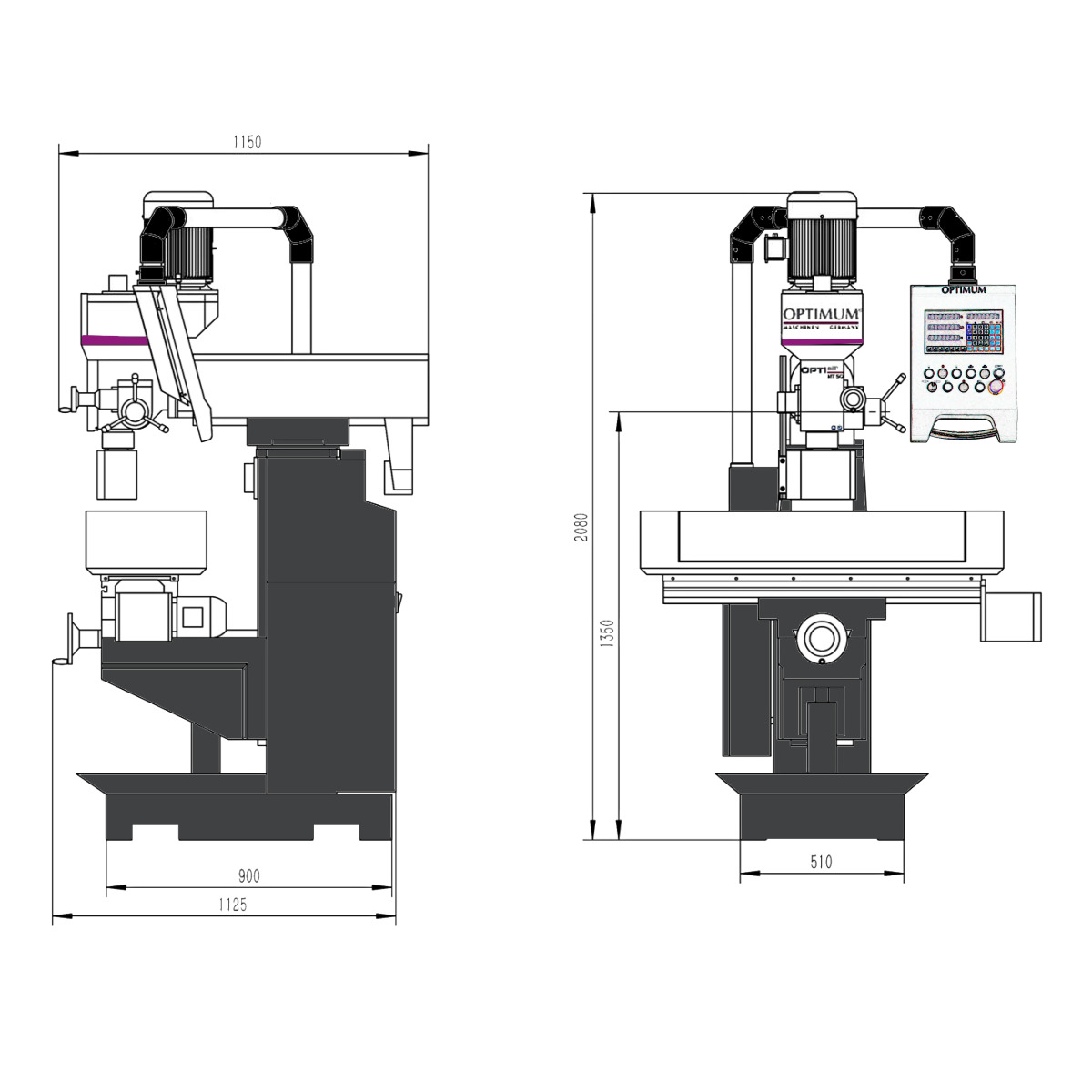 STÜRMER Bohr-Fräsmaschine Optimum OPTImill MT 50