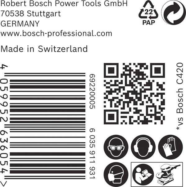 BOSCH EXPERT C470 Schleifblatt, 115x107mm, K60, 6 Löcher, 50-tlg. BOSCH EXPERT C470 Schleifblatt, 115x107mm, K60, 6 Löcher, 50-tlg.