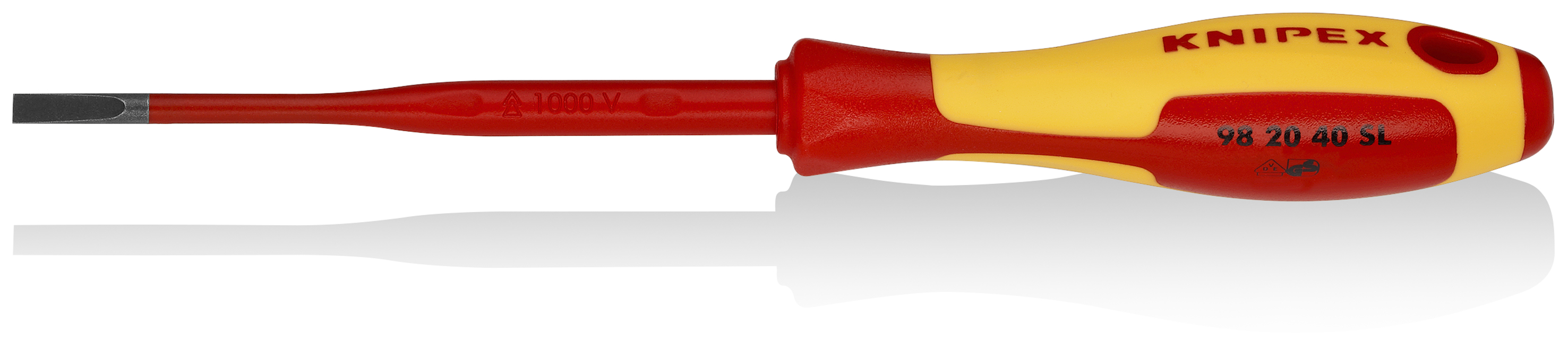 KNIPEX KNIPEX 98 20 40 SL Schraubendreher (Slim) für Schlitzschrauben 202 mm brüniert isolierender Mehrkomponenten-Griff, VDE-geprüft KNIPEX KNIPEX 98 20 40 SL Schraubendreher (Slim) für Schlitzschrauben 202 mm brüniert isolierender Mehrkomponenten-Griff, VDE-geprüft