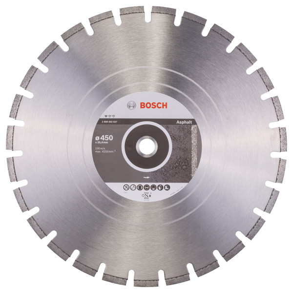 BOSCH Diamanttrennscheibe Standard for Asphalt, 450 x 25,40 x 3,2 x 8 mm BOSCH Diamanttrennscheibe Standard for Asphalt, 450 x 25,40 x 3,2 x 8 mm