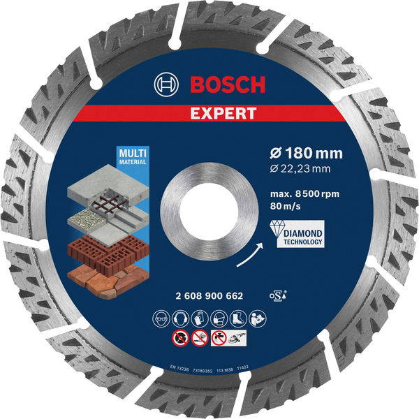 BOSCH EXPERT Multi Material Diamanttrennscheibe, 180x22,23 mm BOSCH EXPERT Multi Material Diamanttrennscheibe, 180x22,23 mm