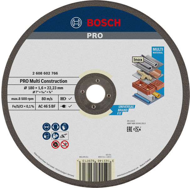 BOSCH PRO Multi Material Trennscheibe, 180 x 1.6 x 22,23 mm BOSCH PRO Multi Material Trennscheibe, 180 x 1.6 x 22,23 mm