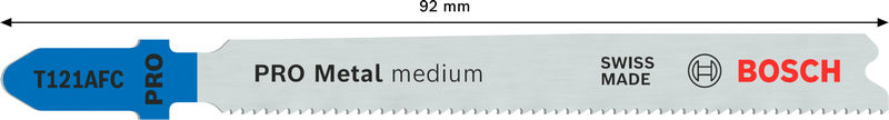 BOSCH PRO Metal medium T121AFC Stichsägeblatt, 92 mm, 5-tlg.