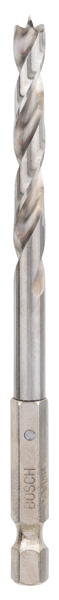 BOSCH Holzspiralbohrer mit 1/4-Zoll Sechskantschaft, 6 x 63 x 106 mm BOSCH Holzspiralbohrer mit 1/4-Zoll Sechskantschaft, 6 x 63 x 106 mm