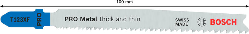 BOSCH PRO Metal thick and thin T123XF Stichsägeblatt, 100 mm, 100-tlg.