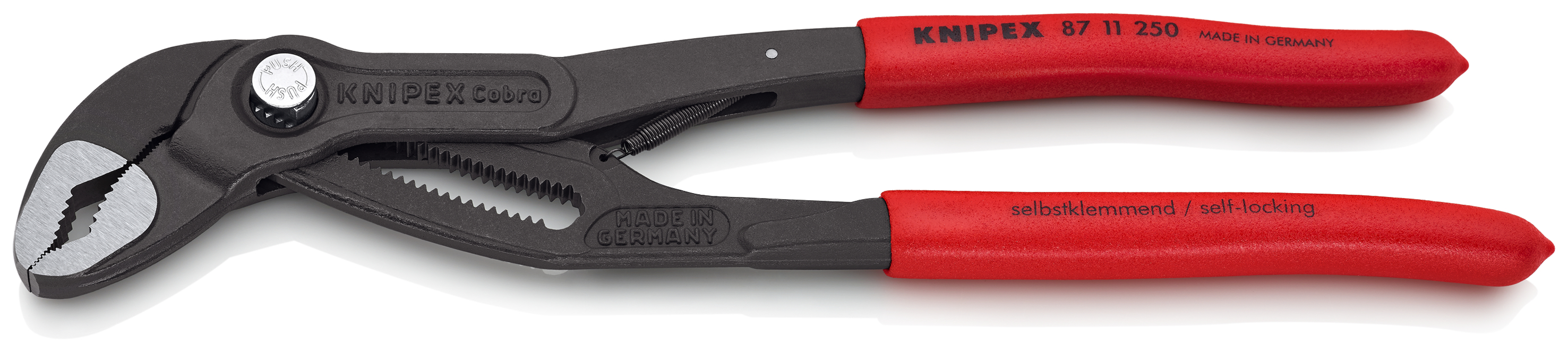 KNIPEX KNIPEX 87 11 250 Cobra®...matic Wasserpumpenzange 250 mm grau atramentiert mit rutschhemmendem Kunststoff überzogen poliert