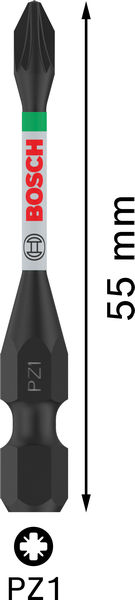 BOSCH PRO Pozidriv Impact Bit, PZ1, 55 mm, 2-tlg. BOSCH PRO Pozidriv Impact Bit, PZ1, 55 mm, 2-tlg.