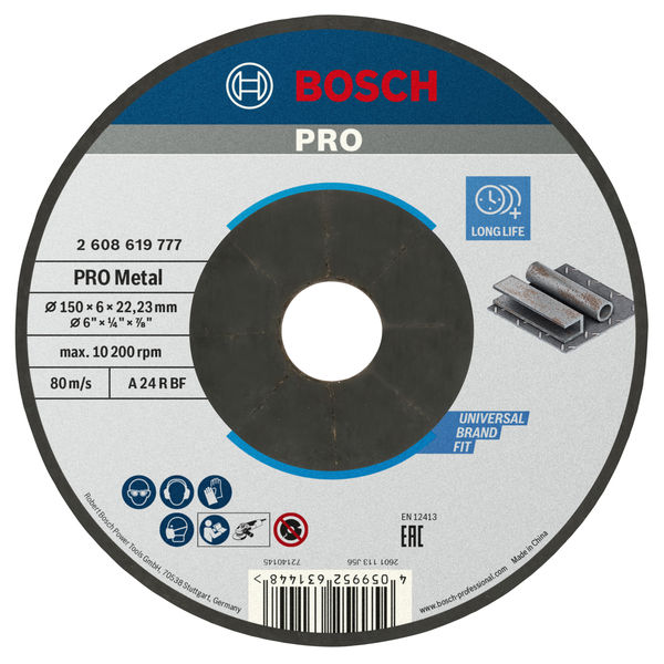 BOSCH PRO Metal Schleifscheibe, 150 x 6 x 22.23 mm BOSCH PRO Metal Schleifscheibe, 150 x 6 x 22.23 mm