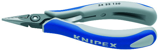 KNIPEX KNIPEX 34 22 130 Präzisions-Elektronik-Greifzange 130 mm brüniert mit Mehrkomponenten-Hüllen poliert