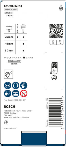 BOSCH EXPERT Power Change Plus Aufnahme m. Vorb., HEX Sch. 8,7mm, HSS-Co, 7,15x25x65mm BOSCH EXPERT Power Change Plus Aufnahme m. Vorb., HEX Sch. 8,7mm, HSS-Co, 7,15x25x65mm