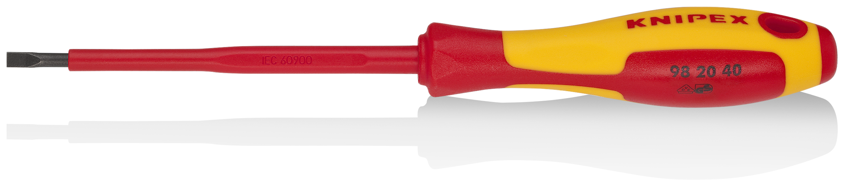 KNIPEX KNIPEX 98 20 40 Schraubendreher für Schlitzschrauben 202 mm brüniert isolierender Mehrkomponenten-Griff, VDE-geprüft KNIPEX KNIPEX 98 20 40 Schraubendreher für Schlitzschrauben 202 mm brüniert isolierender Mehrkomponenten-Griff, VDE-geprüft