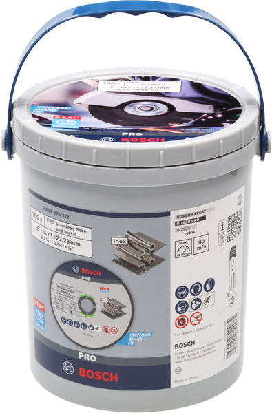 BOSCH PRO Stainless Steel and Metal Trennscheibe, 115 x 1 x 22,23 mm, gerade, 100 Stk.