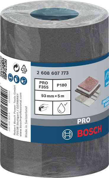 BOSCH PRO C355 Schleifrolle, 93 mm, 5 m, G180 BOSCH PRO C355 Schleifrolle, 93 mm, 5 m, G180