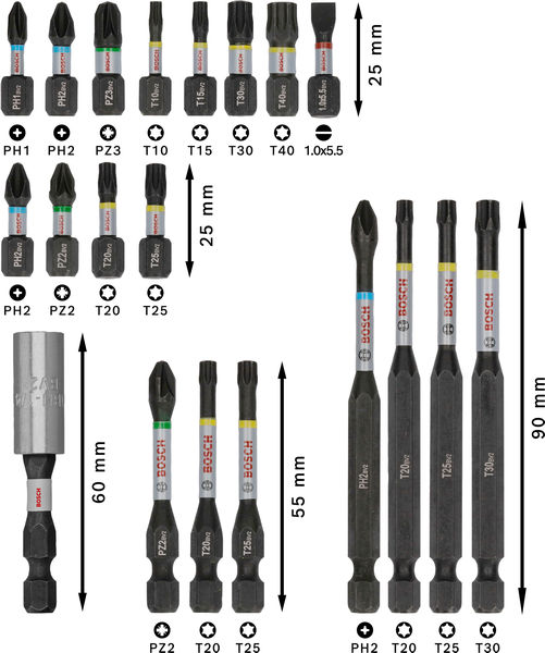 BOSCH PRO Impact Schrauberbit Set, 20-tlg. BOSCH PRO Impact Schrauberbit Set, 20-tlg.