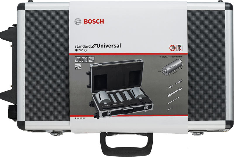 BOSCH Diamanttrockenbohrkronen-Set, 5-tlg., G 1/2 Zoll, 38-127 mm BOSCH Diamanttrockenbohrkronen-Set, 5-tlg., G 1/2 Zoll, 38-127 mm