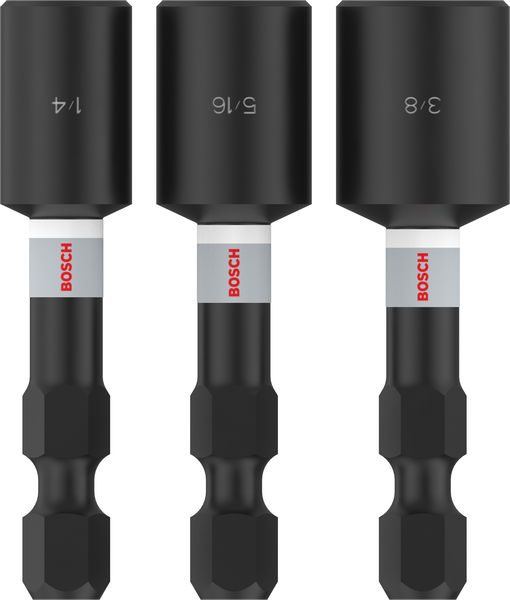 BOSCH PRO Nutsetter Impact Set , 1/4" x 50 mm, 5/16" x 50 mm, 3/8" x 50 mm, 3-tlg.