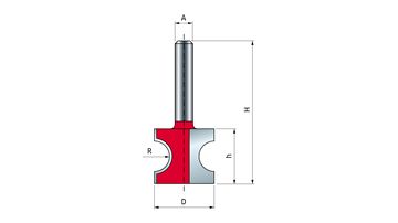 FREUD Konvexprofilfräser 8 mm 22,9x6,35 (Schnitthöhe x Radius) FREUD Konvexprofilfräser 8 mm 22,9x6,35 (Schnitthöhe x Radius)