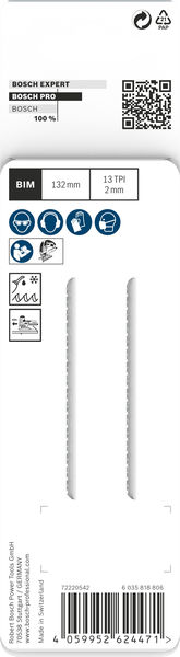 BOSCH PRO Metal Pipes and Profiles T321BF Stichsägeblatt, 132 mm, 2-tlg. BOSCH PRO Metal Pipes and Profiles T321BF Stichsägeblatt, 132 mm, 2-tlg.