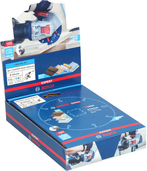 BOSCH EXPERT Multi Material Carbide-Trennscheibe, 125 x 22,23 mm, X-Lock, 10-tlg. BOSCH EXPERT Multi Material Carbide-Trennscheibe, 125 x 22,23 mm, X-Lock, 10-tlg.