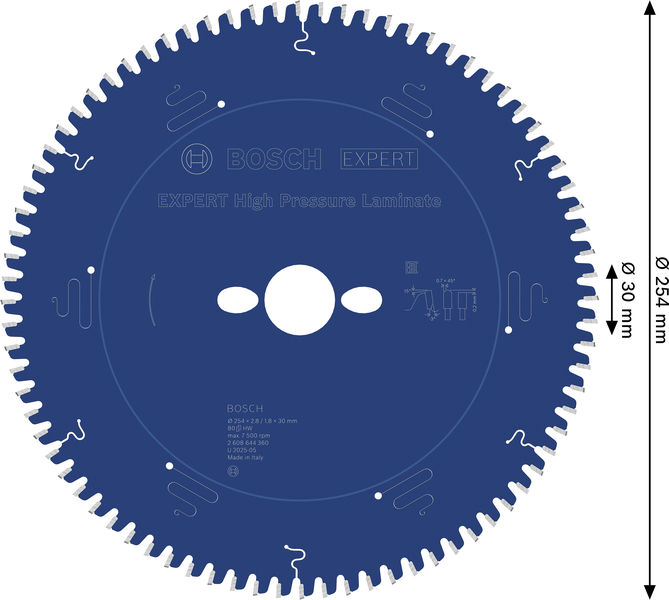 BOSCH EXPERT High Pressure Laminate Kreissägeblatt, 254x2,8/1,8x30 mm, Z80 BOSCH EXPERT High Pressure Laminate Kreissägeblatt, 254x2,8/1,8x30 mm, Z80