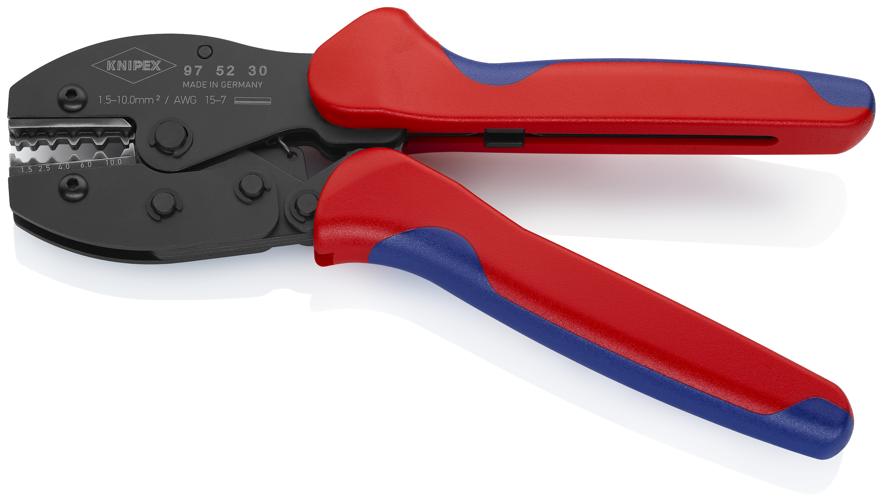 KNIPEX KNIPEX 97 52 30 SB PreciForce® Crimpzange 220 mm brüniert mit Mehrkomponenten-Hüllen