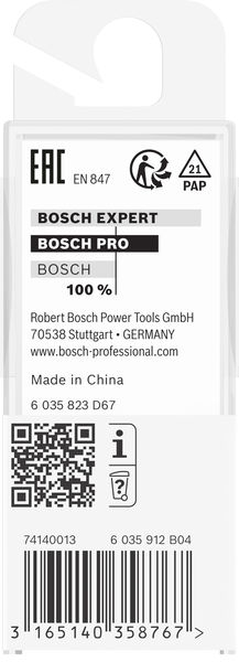 BOSCH PRO V-Nutfräser, 90° x Ø 1/2“, Schaft 1/4“ BOSCH PRO V-Nutfräser, 90° x Ø 1/2“, Schaft 1/4“