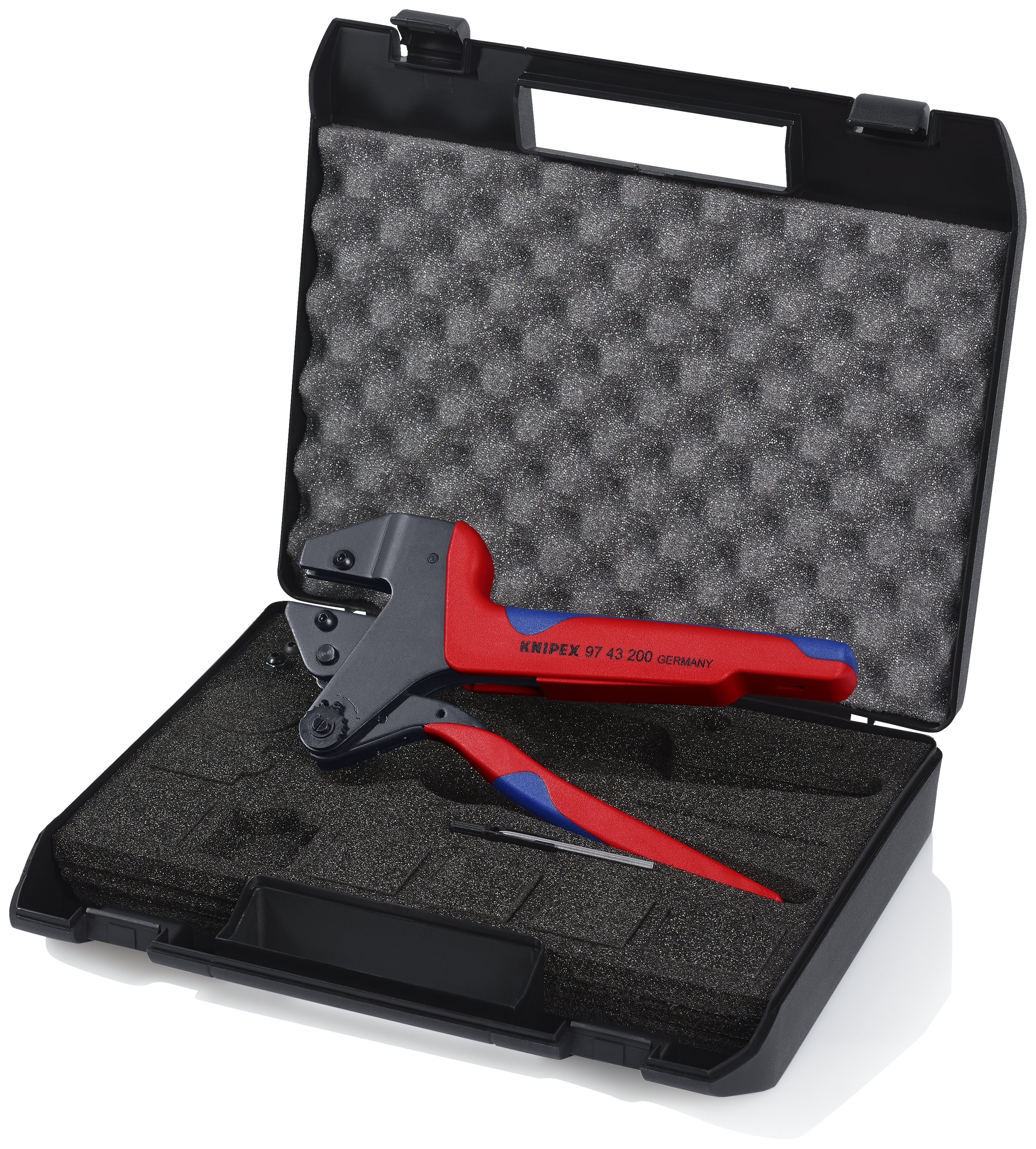 KNIPEX KNIPEX 97 43 200 Crimp-Systemzange für auswechselbare Crimpeinsätze 200 mm brüniert mit Mehrkomponenten-Hüllen KNIPEX KNIPEX 97 43 200 Crimp-Systemzange für auswechselbare Crimpeinsätze 200 mm brüniert mit Mehrkomponenten-Hüllen