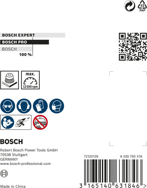 BOSCH PRO Stainless Steel heavy Topfbürste, 65 x 0,35 mm, Gewinde BOSCH PRO Stainless Steel heavy Topfbürste, 65 x 0,35 mm, Gewinde