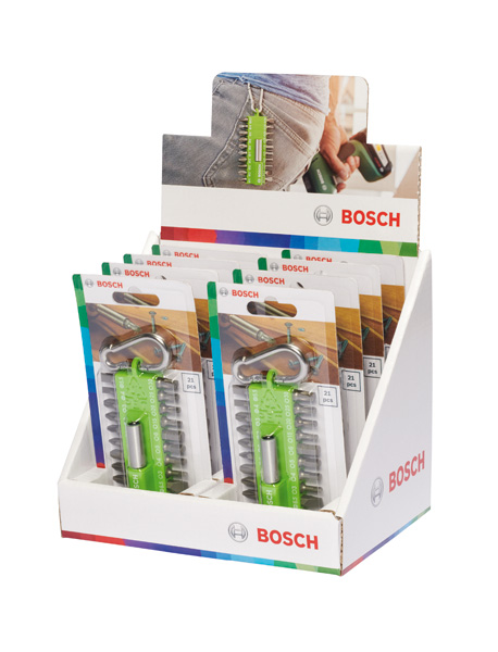 BOSCH 21-teiliges Schrauberbit-Set mit Snap-hook (hellgrün) – Ausstellerversion