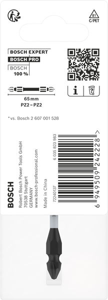 BOSCH PRO Impact Schrauberbit mit Doppelklingen u. Pick and Click-Einsätzen, PZ2, 65mm BOSCH PRO Impact Schrauberbit mit Doppelklingen u. Pick and Click-Einsätzen, PZ2, 65mm