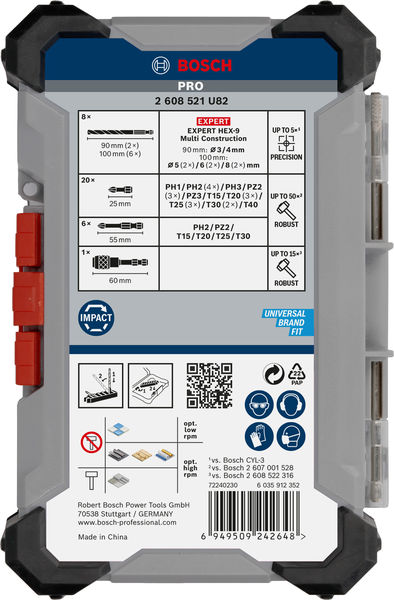 BOSCH PRO Impact Schrauberbits und Multi Construction Bohrer Set, 35-tlg.