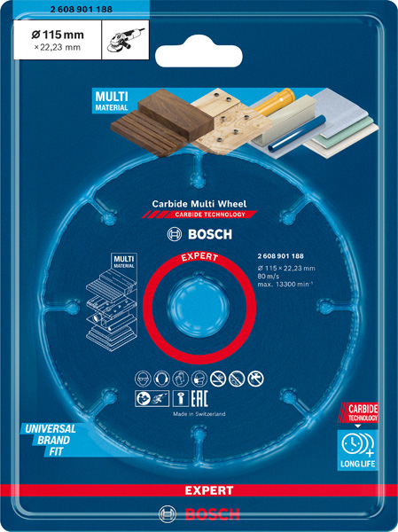 BOSCH EXPERT Carbide Multi Wheel Trennscheibe, 115 mm, 22,23 mm