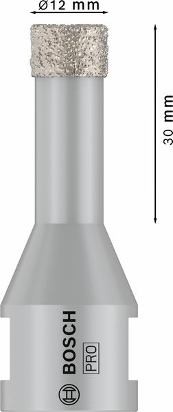 BOSCH PRO Ceramic dry Trockenbohrkrone, 12 x 30 x 22.23 mm