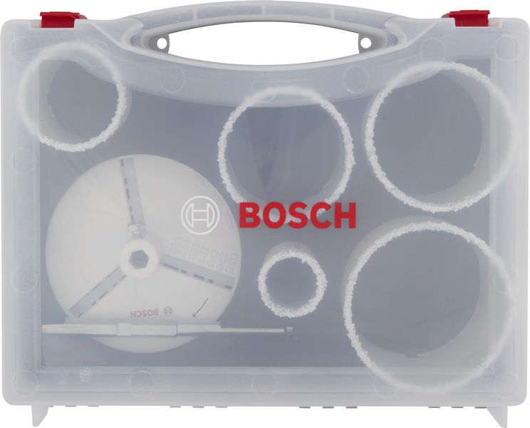 BOSCH Brick and Soft Tile Lochsägen-Set mit Aufsteckhalter, 33; 53; 67; 73; 83 x 60 mm BOSCH Brick and Soft Tile Lochsägen-Set mit Aufsteckhalter, 33; 53; 67; 73; 83 x 60 mm