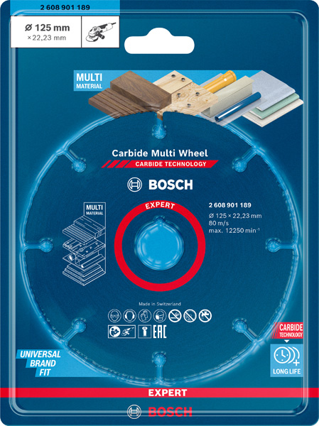 BOSCH EXPERT Carbide Multi Wheel Trennscheibe, 125 mm, 22,23 mm