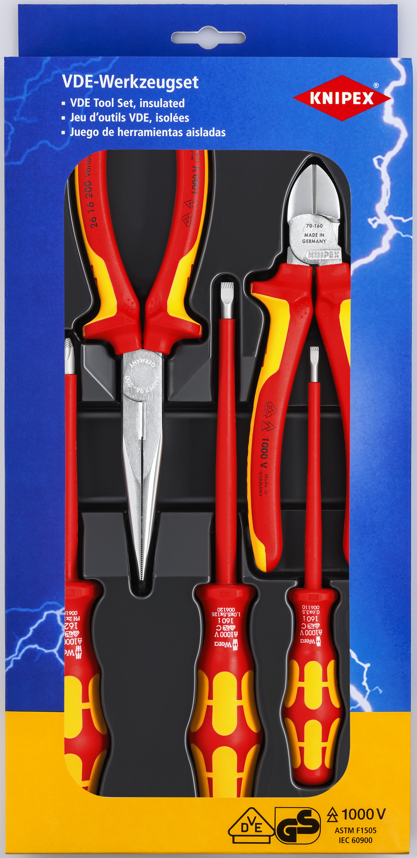 KNIPEX KNIPEX 00 20 13 VDE-Werkzeugsatz 5-teilig KNIPEX KNIPEX 00 20 13 VDE-Werkzeugsatz 5-teilig
