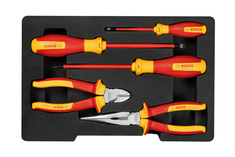 BOSCH VDE Set mit verschiedenen Handwerkzeugen, 5-teilig BOSCH VDE Set mit verschiedenen Handwerkzeugen, 5-teilig