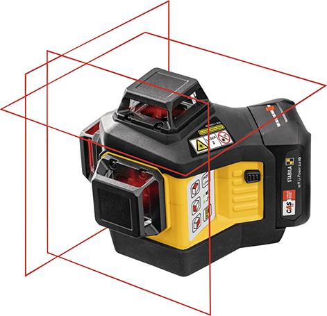 STABILA Multilinien-Laser LAX 600, 12-V-System, 7-teiliges Set, mit Akku und Ladegerät (EU)