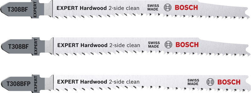 BOSCH EXPERT Hardwood 2-side clean Stichsägeblatt-Set, 3-tlg., (2xT308BF, 1xT308BFP) BOSCH EXPERT Hardwood 2-side clean Stichsägeblatt-Set, 3-tlg., (2xT308BF, 1xT308BFP)