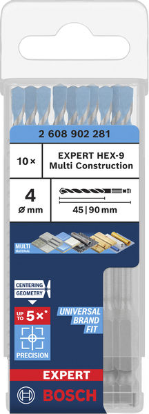 BOSCH EXPERT HEX-9 Multi Construction Bohrer, 4 x 45 x 90 mm BOSCH EXPERT HEX-9 Multi Construction Bohrer, 4 x 45 x 90 mm