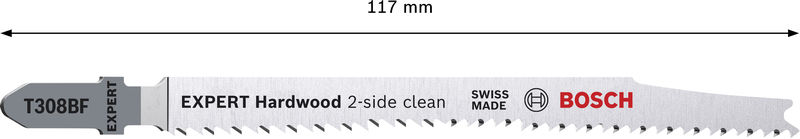BOSCH EXPERT Hardwood 2-side clean T308BF Stichsägeblatt, 3-tlg. BOSCH EXPERT Hardwood 2-side clean T308BF Stichsägeblatt, 3-tlg.