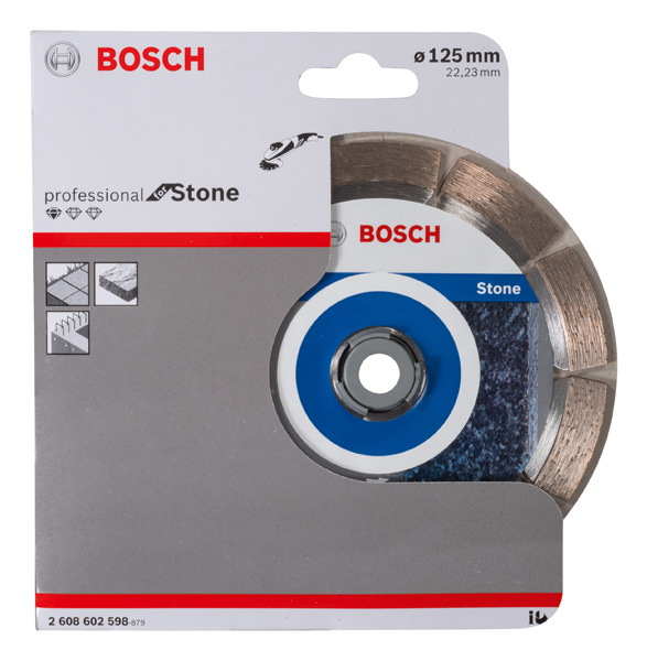 BOSCH Diamanttrennscheibe Standard for Stone, 125 x 22,23 x 1,6 x 10 mm, 1er-Pack BOSCH Diamanttrennscheibe Standard for Stone, 125 x 22,23 x 1,6 x 10 mm, 1er-Pack